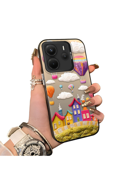 Hontinga Redmi Note 14 4g Compatible Silicone Edge Hard Back Case Balloon Pat...