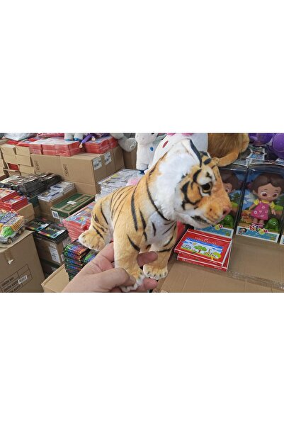 Bengi Store Oyuncak Peluş Uyku Arkadaşı Realistik Oturan Yavru Kaplan Peluş Oyuncak 30 cm