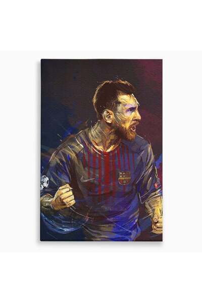 Luxcanva Tablou Canvas Lionel Andrés Messi 70x100 cm pe Sasiu Lemn Living Fot...