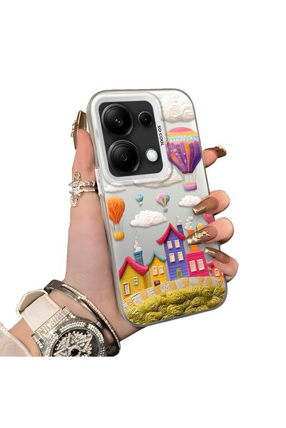 Hontinga Redmi Note 14S Compatible Silicone Edge Hard Back Case Balloon Patte...