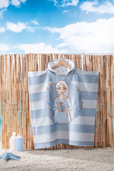Özdilek Frozen Ice Queen Disney Licensed Velvet Children's Poncho Age 4/9