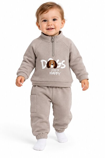 Chicsy Baby Sweet Dog Embroidered Baby Boy 2-Piece Tracksuit Set Premium 3 Ya...