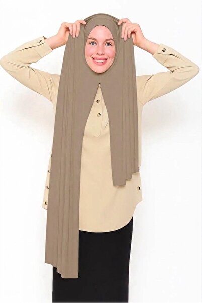 ALDAIYR Ready-To-Wear Practical Combed Cotton Shawl Hijab with Stitching at t...