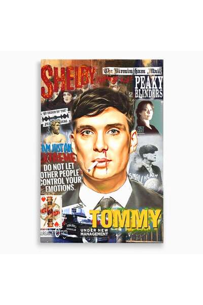Luxcanva Tablou Canvas Peaky Blinders 40x60 cm pe Sasiu Lemn Serial Motivatio...