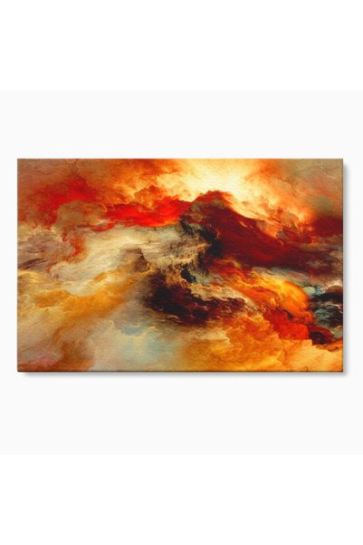 Luxcanva Tablou Canvas Orange Marble 70x50 cm pe Sasiu Lemn Living Abstract M...