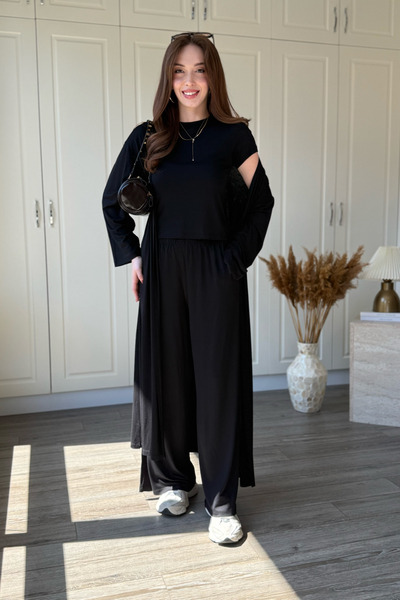 Dilay Gökoğlu Butik Σετ Μπλούζας και Παντελονιού από Ύφασμα Modal 3 τεμαχίων ...