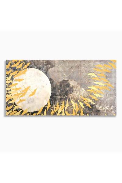 Luxcanva Tablou Canvas Marea migratie 140x70 cm pe Sasiu Lemn Living Pasari A...