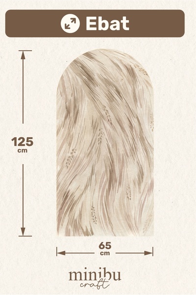 Minibu Craft Coffee Feather Patterned Bohemian Belt Boho Arch Modern Wall Sticker Mnb-74