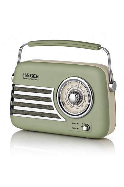 HAEGER Ρετρό ραδιόφωνο με Bluetooth, 4 λειτουργίες: Bluetooth/FM/USB/AUX, Διά...