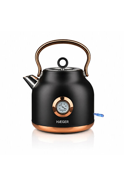 HAEGER Retro Kettle ART DECO BLACK, Capacity 1.7L, Power 2200W, Temperature D...