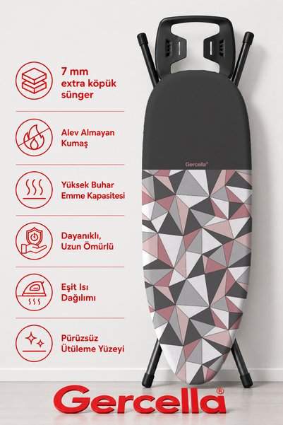 GERCELLA (HEDİYELİ) PRETTY (XXL BEDEN) (60X162 CM ) ÜTÜ MASASI KILIFI