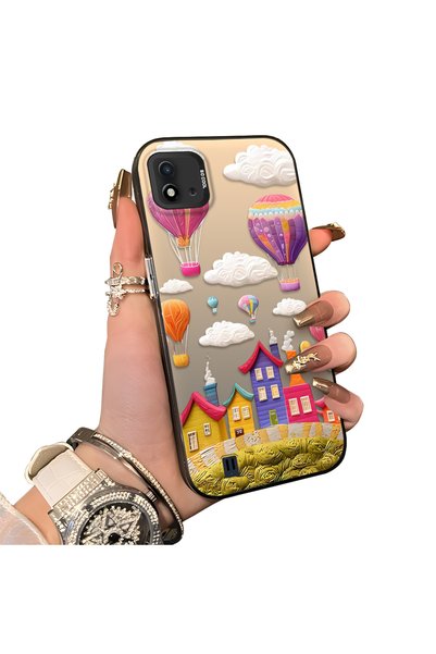Hontinga Realme C11 2021 Compatible Silicone Edge Hard Back Case Balloon Patt...