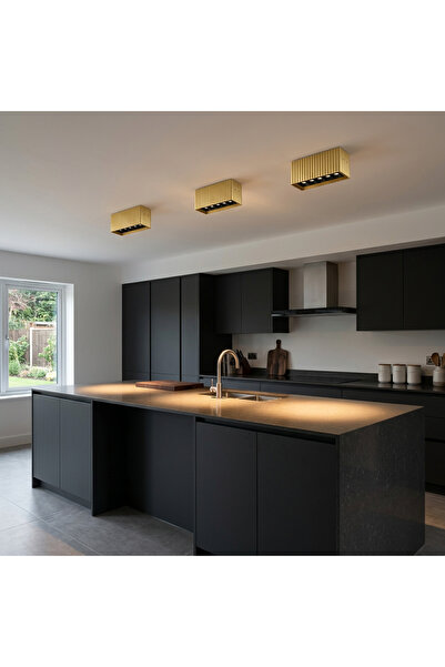 Avizen Lighting Project Sıva Üstü LED Armatür 10W Günışığı Gold Kasa Spot Işı...