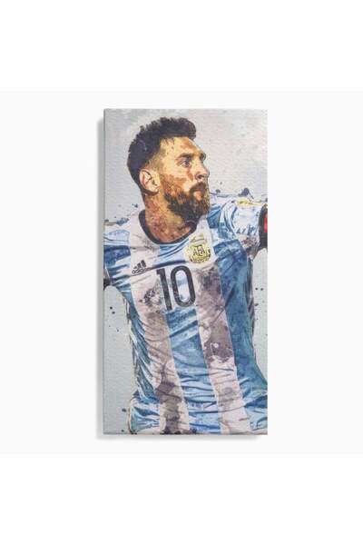 Luxcanva Tablou Canvas Lionel Messi 60x120 cm pe Sasiu Lemn Living Foltablist...
