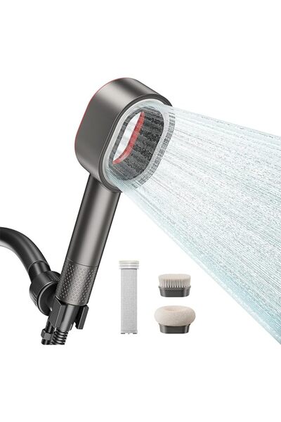 VisZone Cap de duș premium cu presiune înaltă, design modern, gri