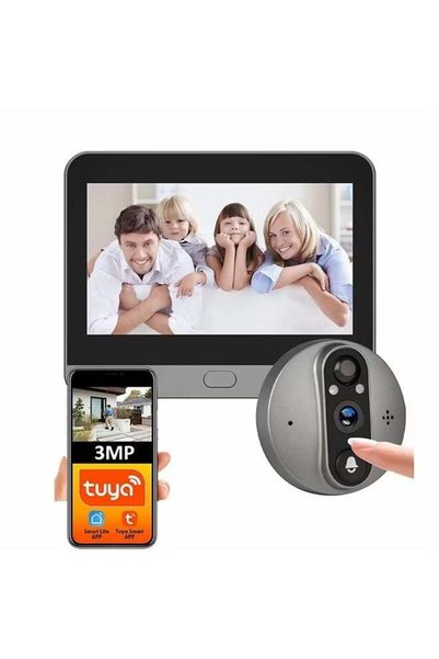BlueFire Tuya Smart 1080P WiFi Peephole Camera Door Viewer with 4.3" LCD Moni...