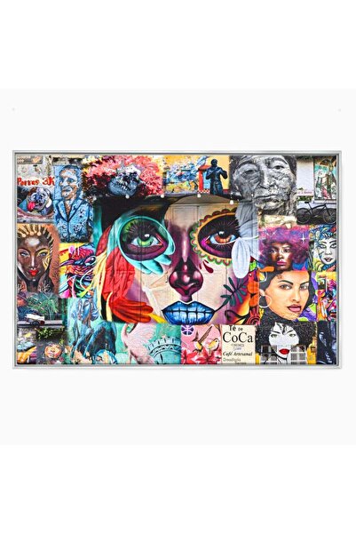 Luxcanva Tablou Canvas Medellin Art 60x40 cm cu Rama Argintiu Decorativ Arta ...