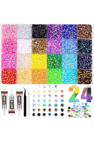 Unseenloves 32000Pcs 24 Colors Resin Jelly Rhinestones أحجار الراين Flatback ...