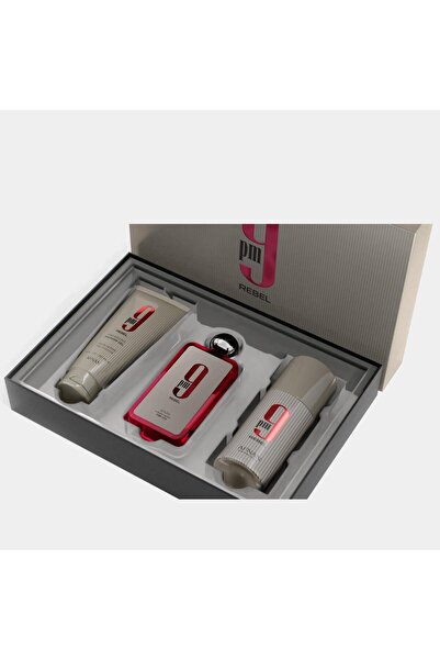 Afnan 9 PM Rebel Gift Set EDP 100 ml + Deodorant 150 ml + Duş Jeli 150 ml Uni...