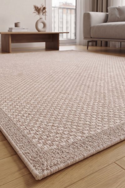 Anatolian Carpet Store Sisal Dokuma Hav Vermez, Leke Tutmaz, Robot Süpürgeye Uygun Modern Krem Halı