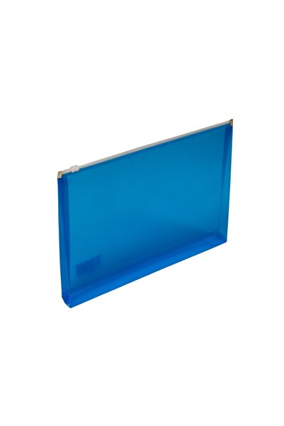 OEM Plastic A4 folder with gusset and zipper closure, various colors, blue
