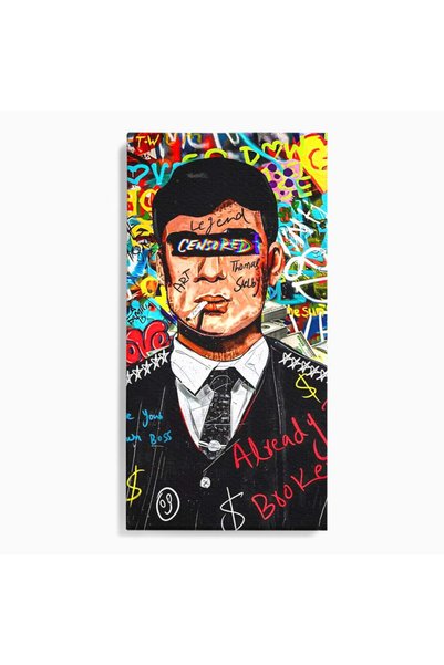 Luxcanva Tablou Canvas Tommy Shelby 70x140 cm pe Sasiu Lemn Personaj Living P...