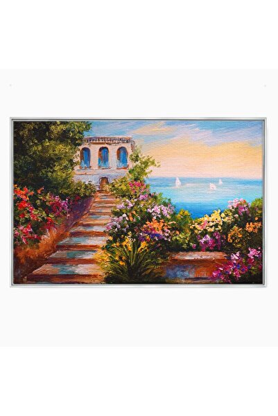 Luxcanva Tablou Canvas Scarile De Langa Mare 150x100 cm cu Rama Argintiu Deco...
