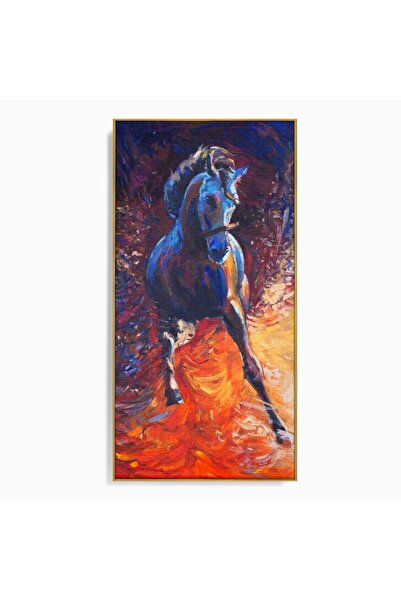 Luxcanva Tablou Canvas Cal 60x120 cm cu Ramă Aurie Living Cal Curse
