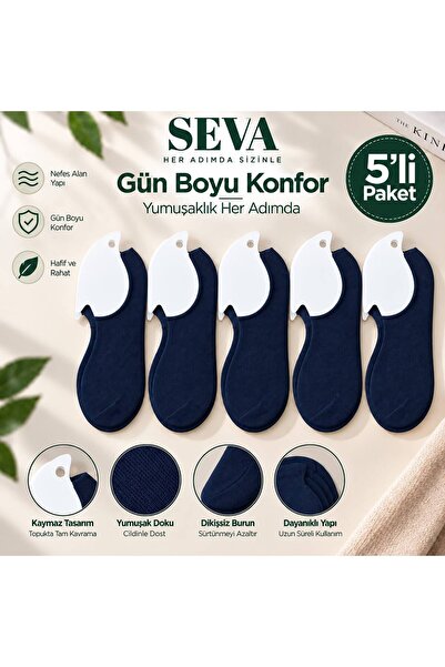 Siyah- Lacivert 5'li Soket Çorap – Pamuklu Günlük Çorap