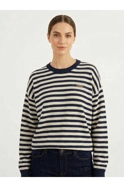 İKLİM LİFE Striped Crew Neck Tunic