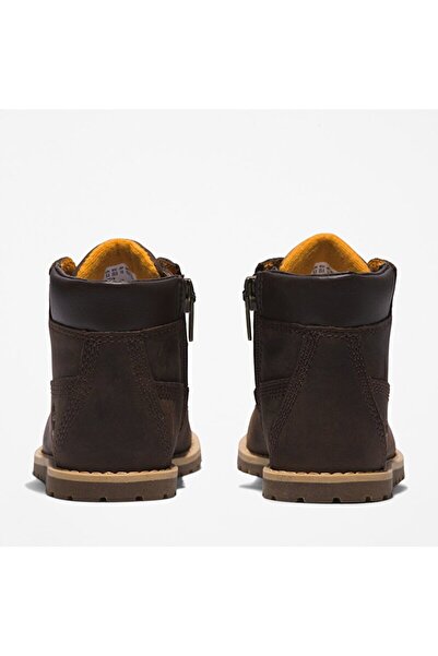 Timberland Pokey Pine Mid Lace Up With Zip Boot Çocuk Koyu Kahverengi Bot