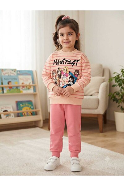 MonAlisa Kids Kız Çocuk Manifest Müzik Grubu Baskılı Mevsimlik Takım