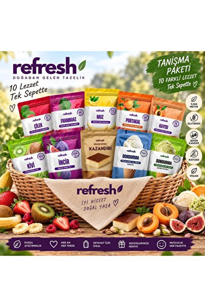 Refresh Chips Refresh Dondurularak Kurutulmuş Meyve ve Tatlı 10'lu Tanışma Pa...
