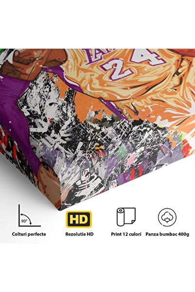 Luxcanva Tablou Canvas Los Angeles Lakers 50x50 cm pe Sasiu Lemn Baschet Echi...