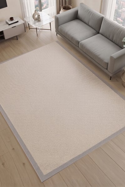 Anatolian Carpet Store Sisal Dokuma Hav Vermez, Leke Tutmaz, Robot Süpürgeye Uygun Modern Gri Halı