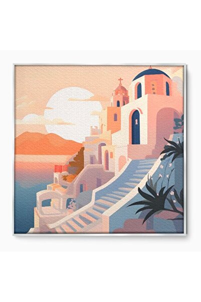 Luxcanva Tablou Canvas The Church 120x120 cm cu Rama Argintiu Dormitor Biseri...