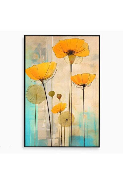 Luxcanva Tablou Canvas Simfonia Florilor 80x120 cm cu Rama Negru Room Floare ...