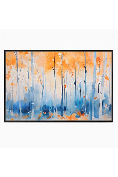 Luxcanva Tablou Canvas In Culorile Toamnei 70x50 cm cu Rama Negru Living Padu...