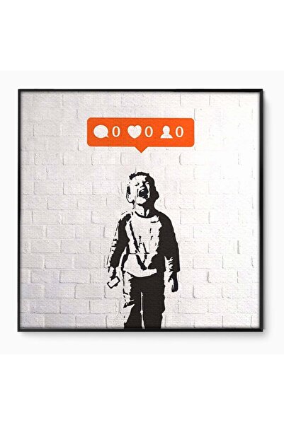 Luxcanva Tablou Canvas No Followers 50x50 cm cu Rama Negru Room Inocenta Soci...