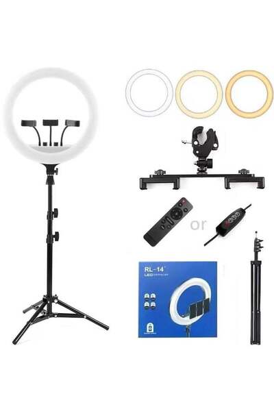 BlueFire RL-14 14-Inch Professional LED Ring Light with Tripod Stand & 3 Phon...