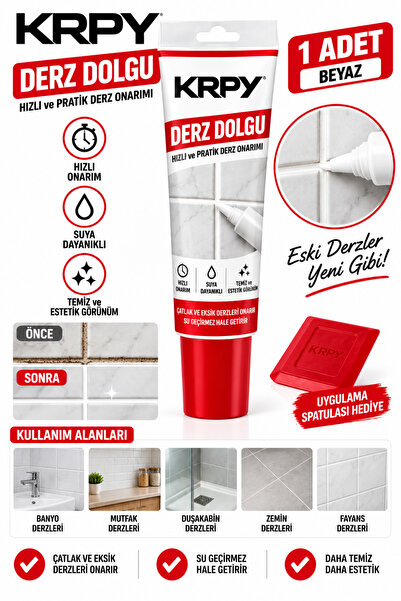 KRPY Beyaz Derz Dolgusu 1 Adet – Fayans Seramik Derz Yenileme ve Tamir Macunu...