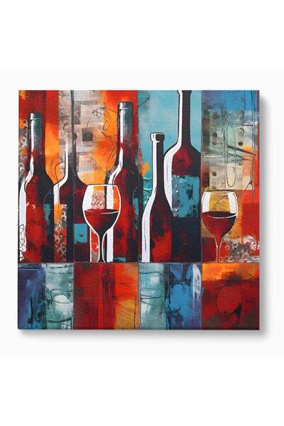 Luxcanva Tablou Canvas Red Wine 120x120 cm pe Sasiu Lemn Decorativ Vin Pahar