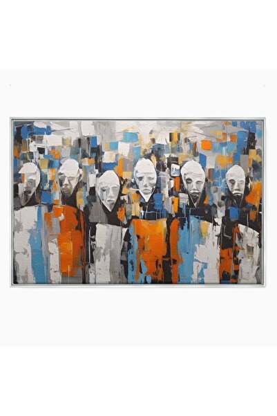 Luxcanva Tablou Canvas Chipuri Multiple 70x50 cm cu Rama Argintiu Dormitor Ma...