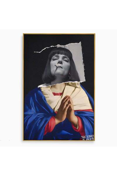 Luxcanva Tablou Canvas The Virgin In Prayer 100x150 cm cu Rama Auriu Room Fic...
