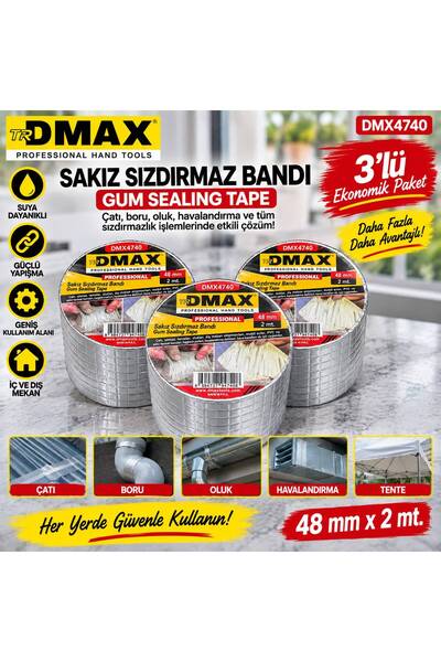 Sakız Sızdırmazlık Bandı 48 mm x 2 Metre – 3’lü Paket