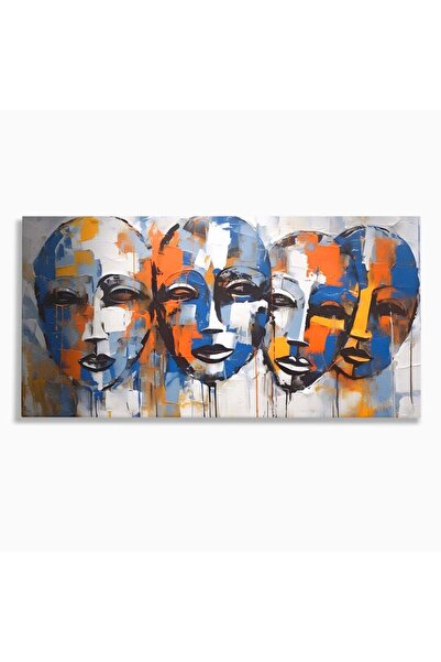 Luxcanva Tablou Canvas 4Faces 100x50 cm pe Sasiu Lemn Living Chipuri Copii