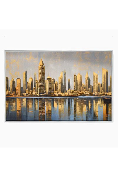 Luxcanva Tablou Canvas Oras In Oglinda 150x100 cm cu Rama Argintiu Living Cla...