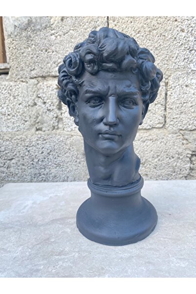 Wotrart Dekoratif David Büst Heykel 32 Cm Siyah Beyaz Bronz Renk Seçenekli