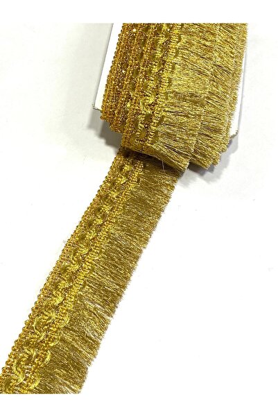 karantuhafiye Gold Sim Fringe Tassel Ribbon / Tasseled Trim / 4-5 cm / 7.5 Me...