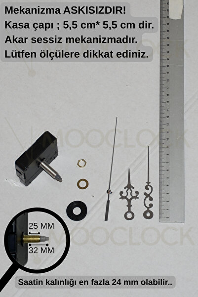 MOOCLOCK Μηχανισμός Ρολογιού Τοίχου, Αθόρυβος Μηχανισμός Ρολογιού Τοίχου, 32 ...